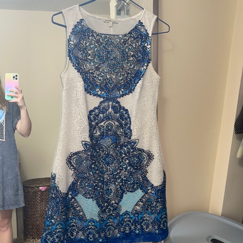 Charlotte Russe White and blue dress